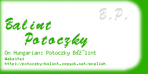 balint potoczky business card